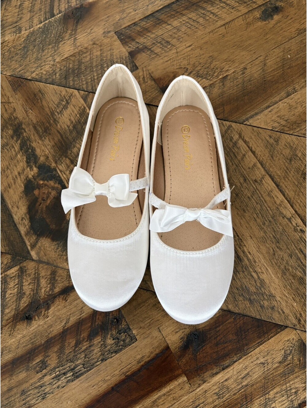 Dream Paris Little Girls Kids Size 13 Ivory Slip On Ballet Flat Flower Girl